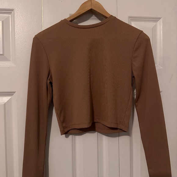 MANGO Tan Crop Long Sleeve - Picture 1 of 2